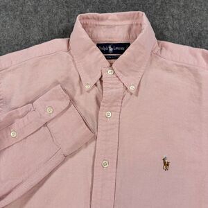 Ralph Lauren Men's  16-34 (Large) Pink Long Sleeve Button Down Shirt Flesh Pony